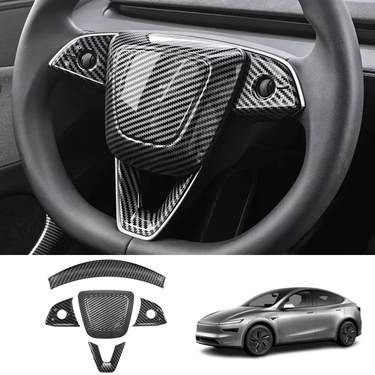 Steering Wheel Panel Decor Cover Trim for Tesla Model Y/Y L 2025+