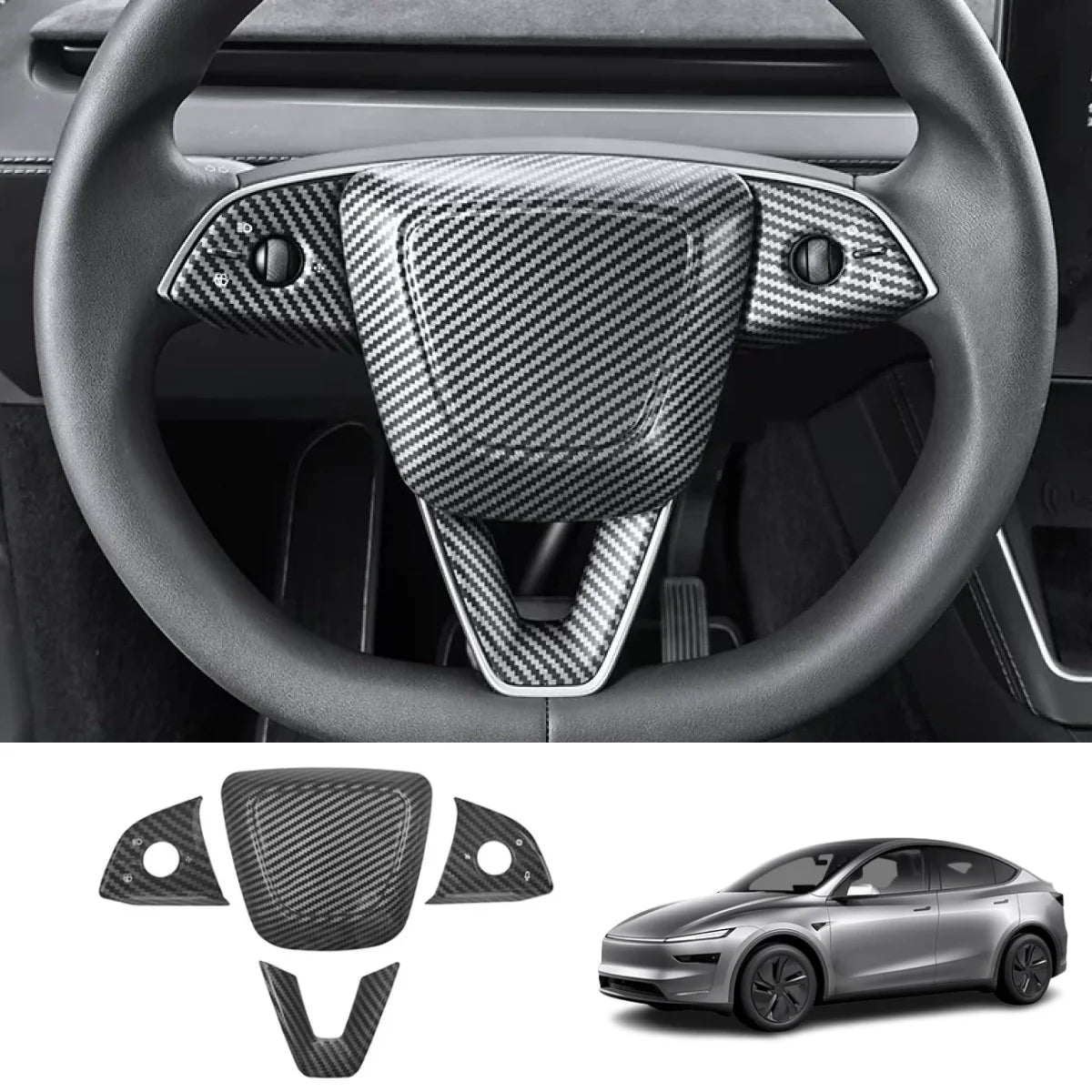 Steering Wheel Panel Decor Cover Trim for Tesla Model Y/Y L 2025+