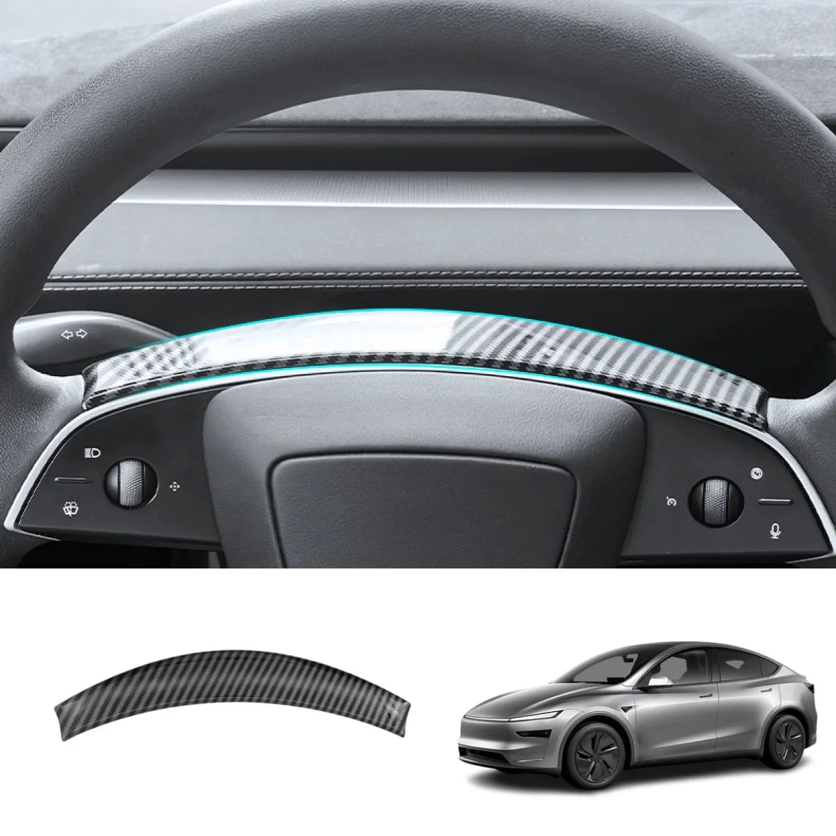 Steering Wheel Panel Decor Cover Trim for Tesla Model Y/Y L 2025+