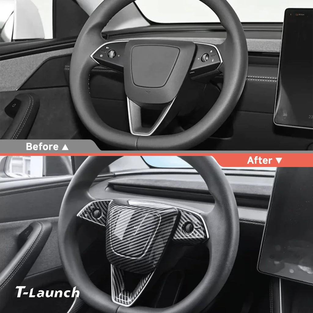 Steering Wheel Panel Decor Cover Trim for Tesla Model 3 Highland 2024+