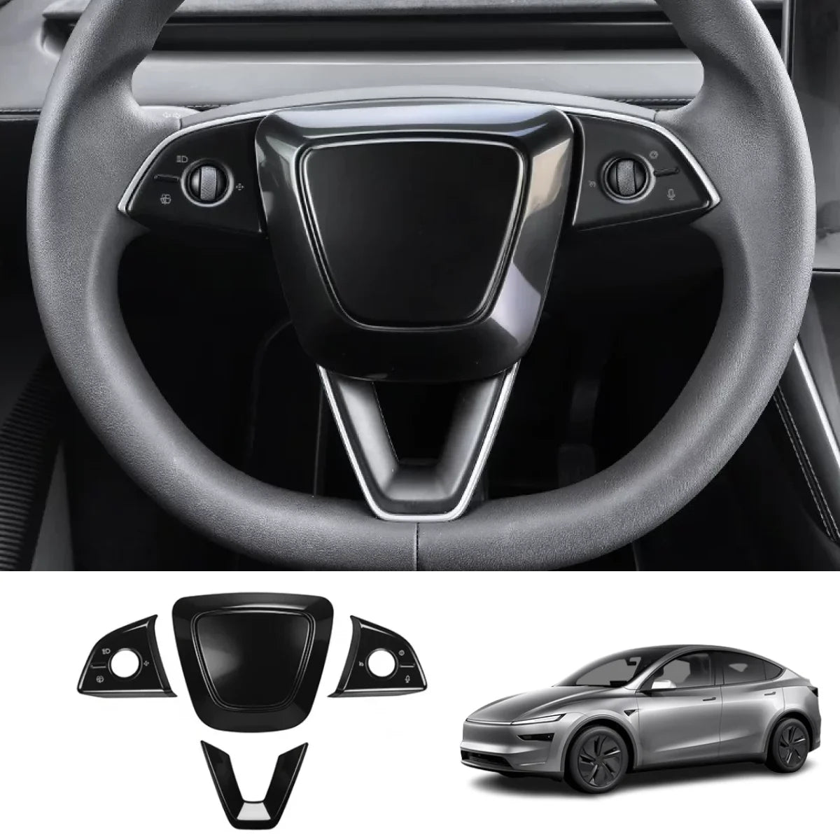 Steering Wheel Panel Decor Cover Trim for Tesla Model Y/Y L 2025+