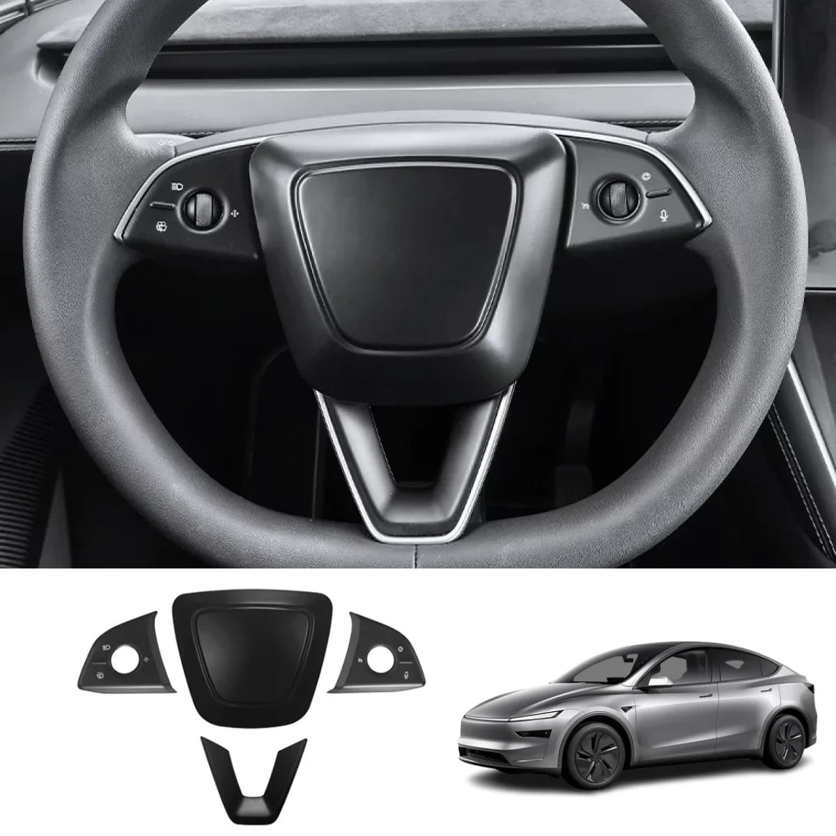 Steering Wheel Panel Decor Cover Trim for Tesla Model Y/Y L 2025+