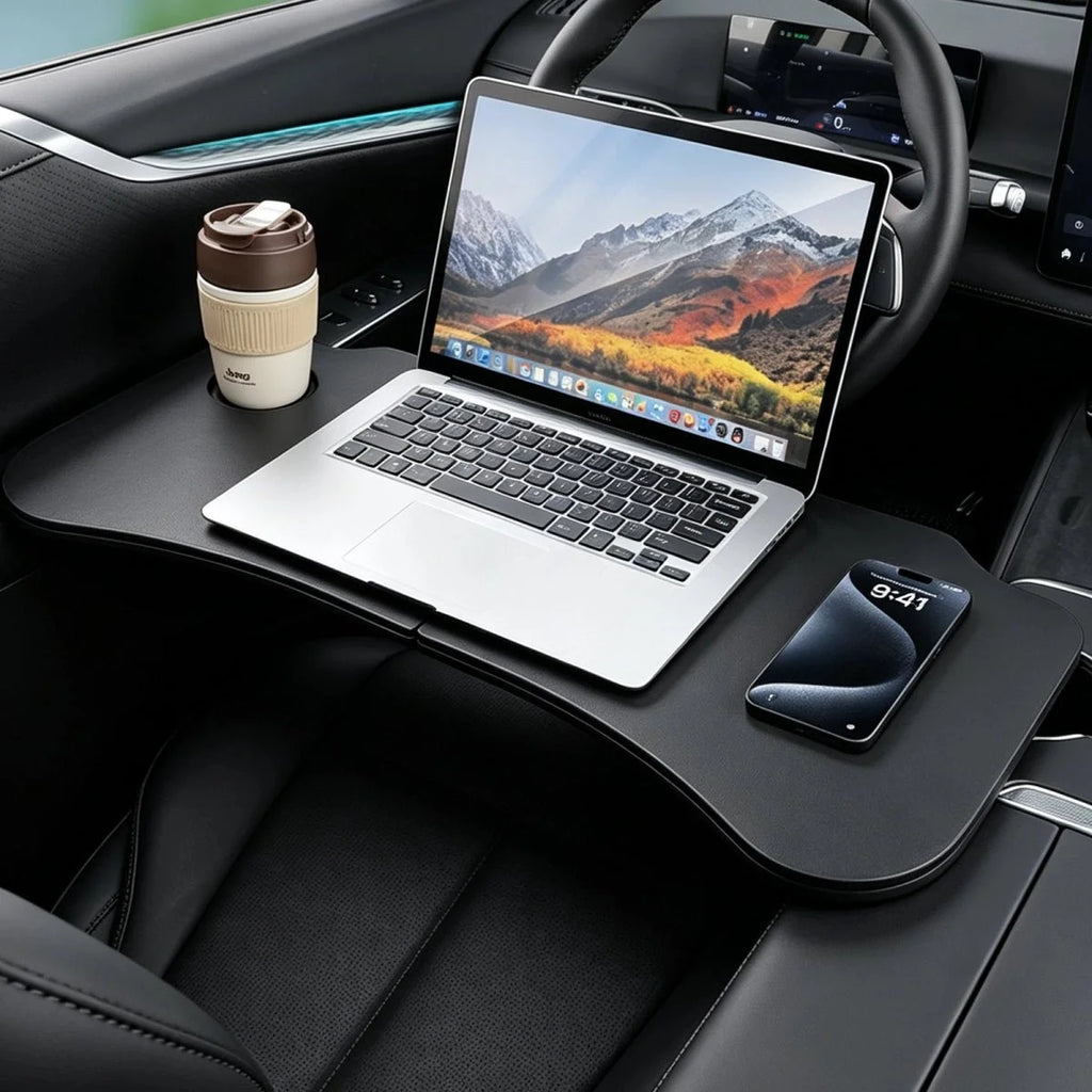 Nappa Leather Foldable Steering Wheel Table for Tesla Model 3/Y