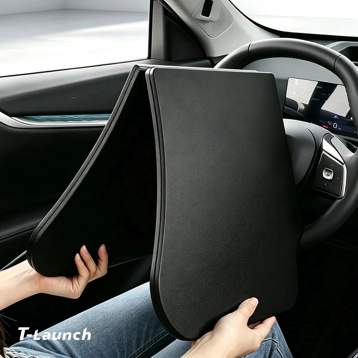 Nappa Leather Foldable Steering Wheel Table for Tesla Model 3/Y