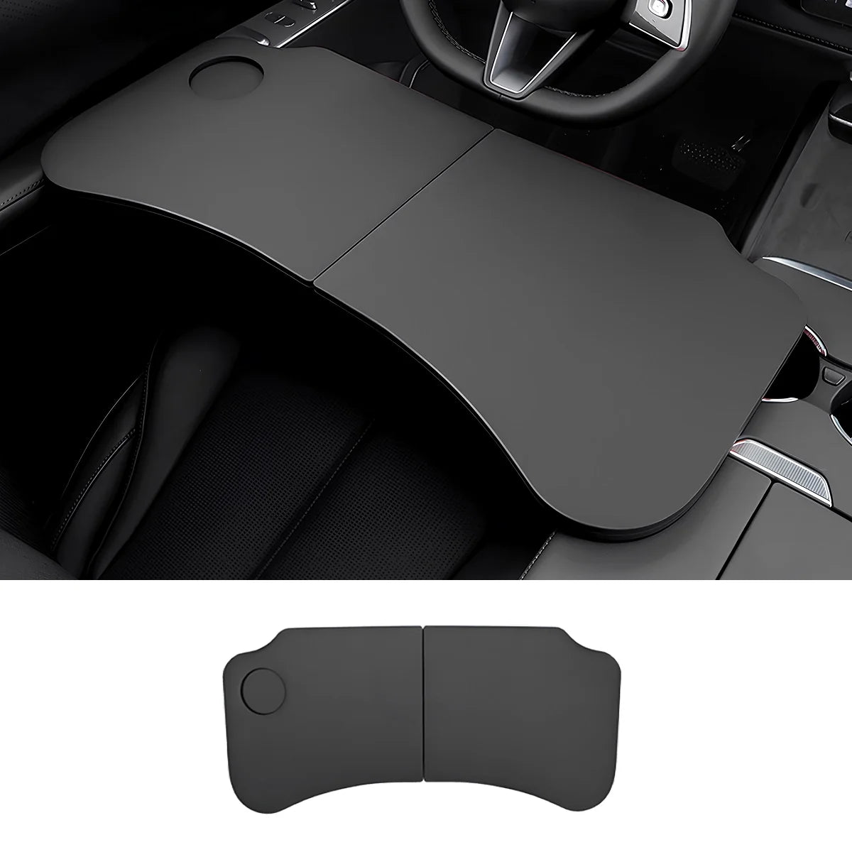 Nappa Leather Foldable Steering Wheel Table for Tesla Model 3/Y