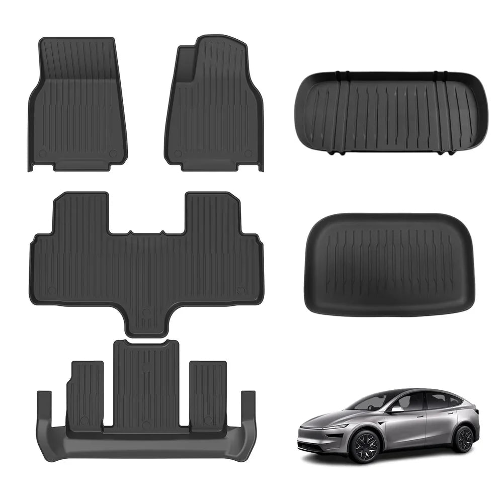 All-Weather TPE Floor Mats & Cargo Liners Set for Tesla Model YL 6-Seater 2026+