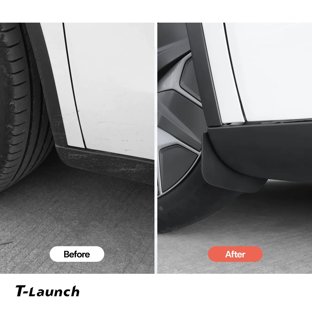TPE Mud Flaps No-Drill Hidden Fender Guards for Tesla Model Y L 2026+
