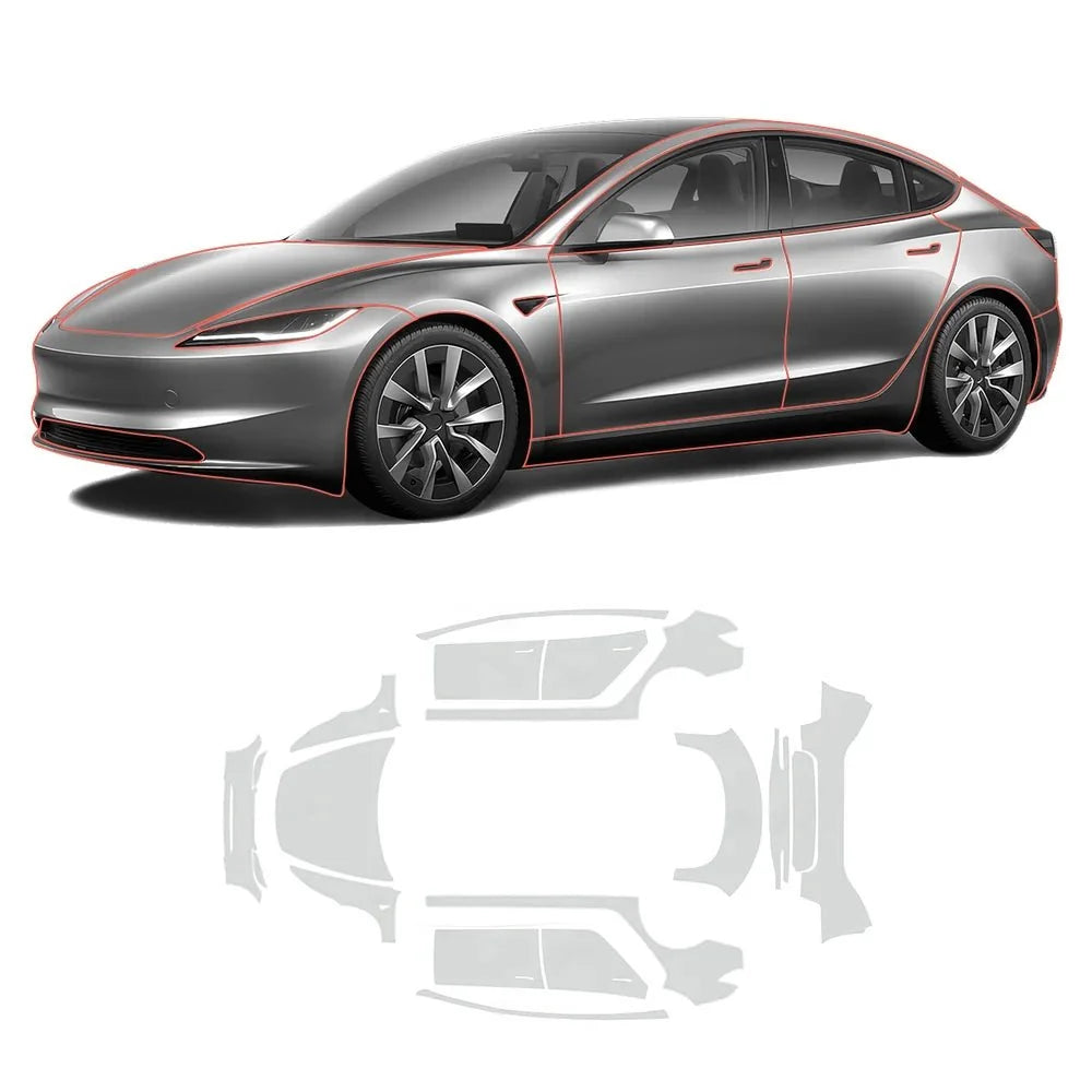 Glossy TPU Invisible Full Car Paint Protection Film (PPF) for Tesla Model 3 Highland 2024+