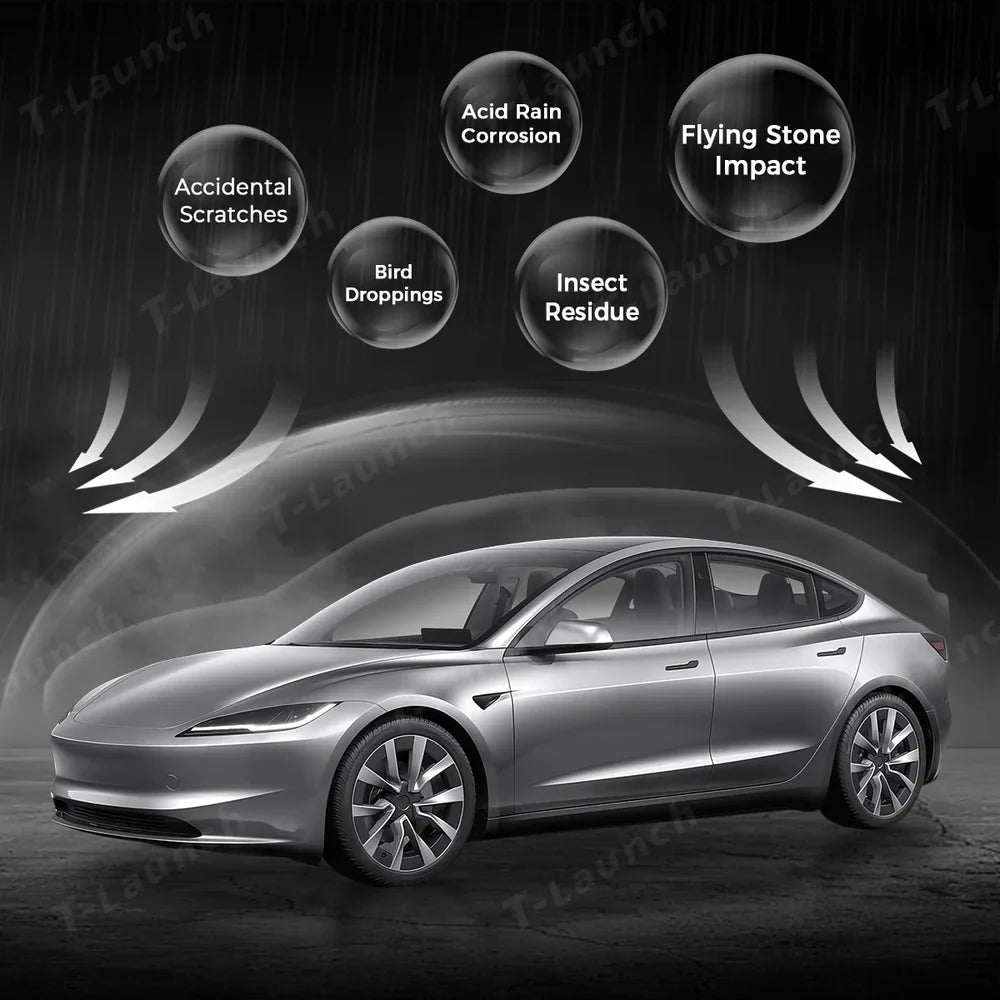 Glossy TPU Invisible Full Car Paint Protection Film (PPF) for Tesla Model 3 Highland 2024+
