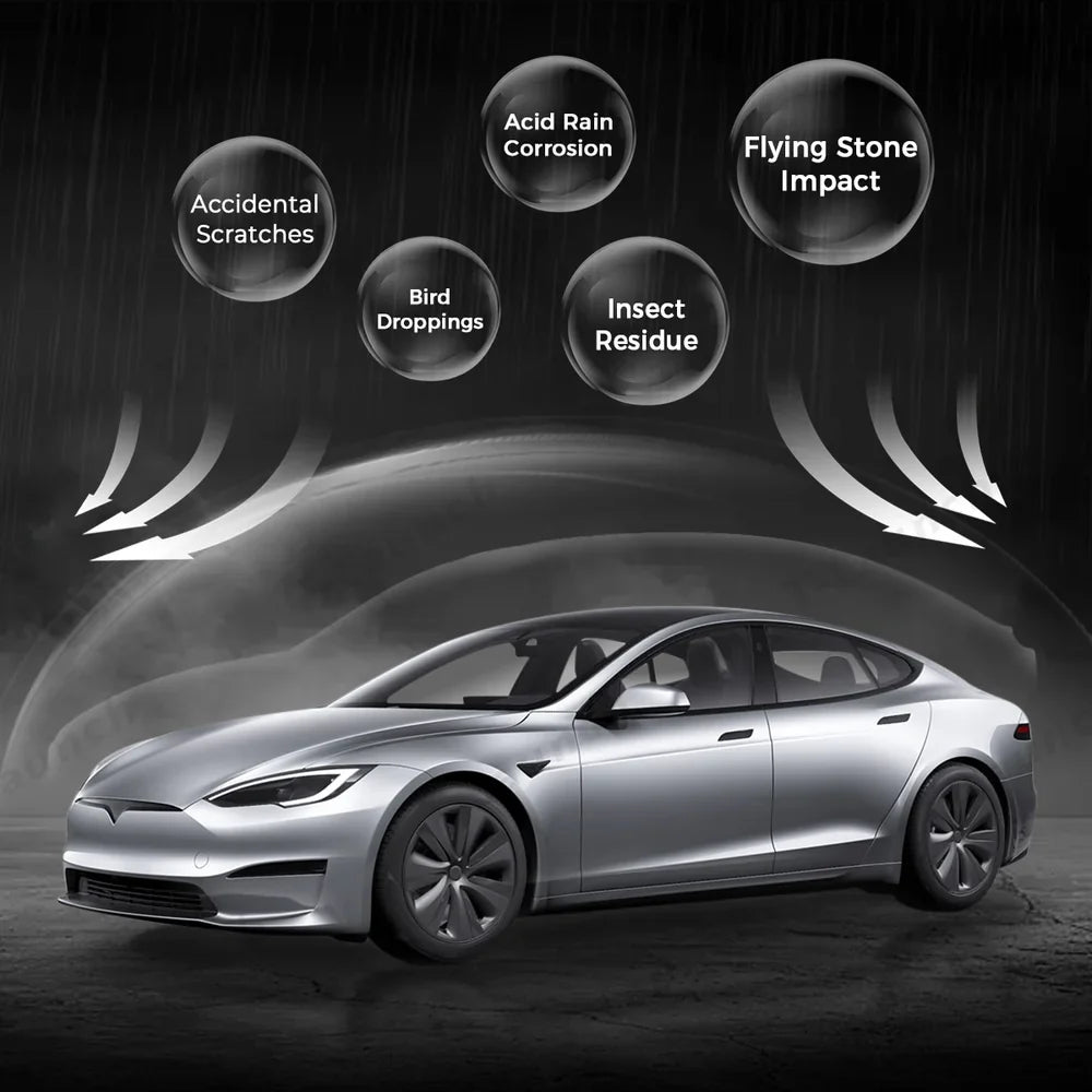 Glossy TPU Invisible Full Car Paint Protection Film (PPF) for Tesla Model S (2021-2024)