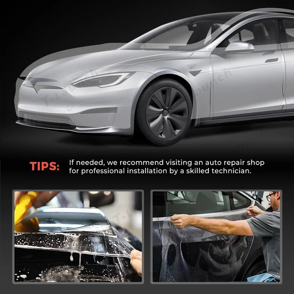 Glossy TPU Invisible Full Car Paint Protection Film (PPF) for Tesla Model S (2021-2024)