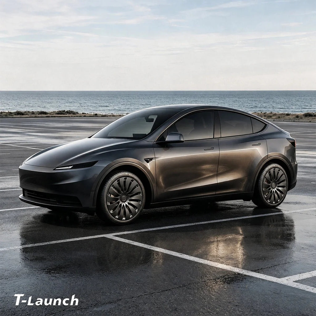 Turbine-Style Hubcaps Wheel Covers for 2026 Tesla Model Y Standard 18'' Aperture Wheels (Set of 4)