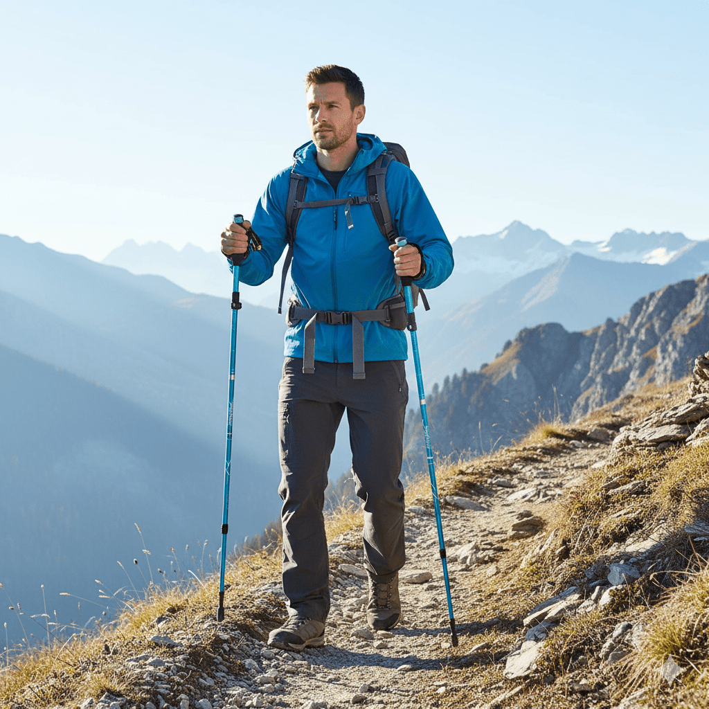 Ultralight Trekking Poles | Adjustable Length with EVA Grip Handles | Durable Support for Hiking and Camping