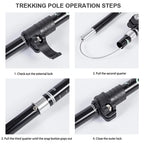 Ultralight Trekking Poles | Adjustable Length with EVA Grip Handles | Durable Support for Hiking and Camping