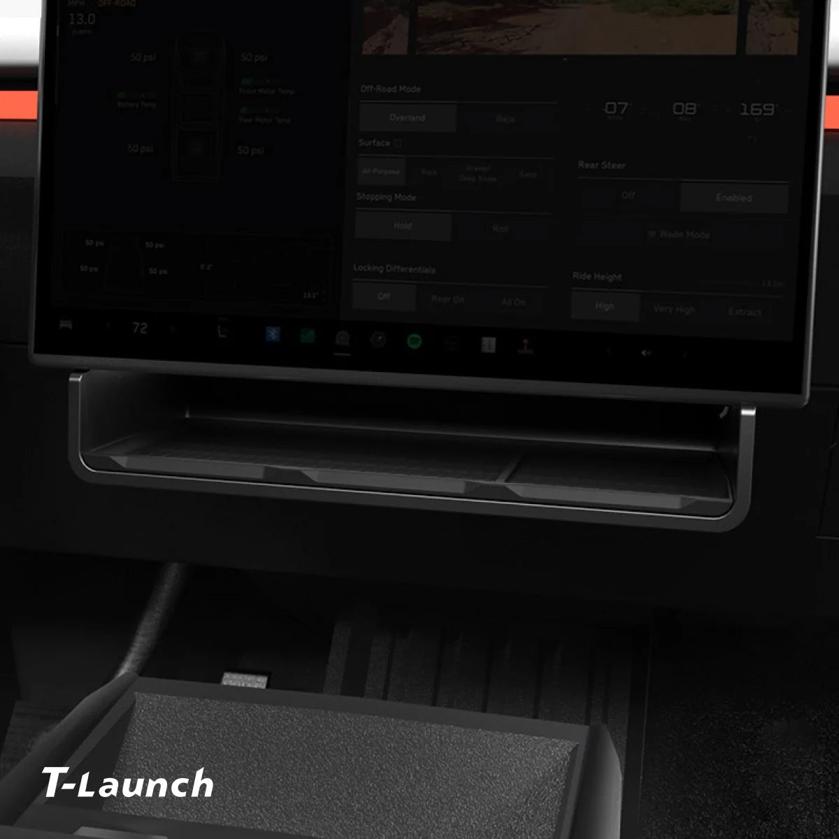 Center Console Under-Screen Storage Box for Tesla Cybertruck 2024+