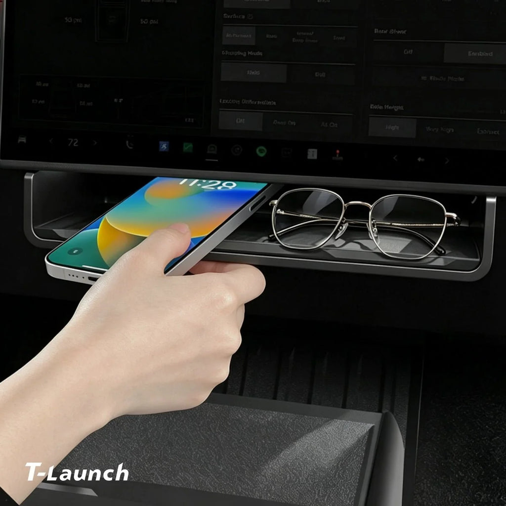 Center Console Under-Screen Storage Box for Tesla Cybertruck 2024+