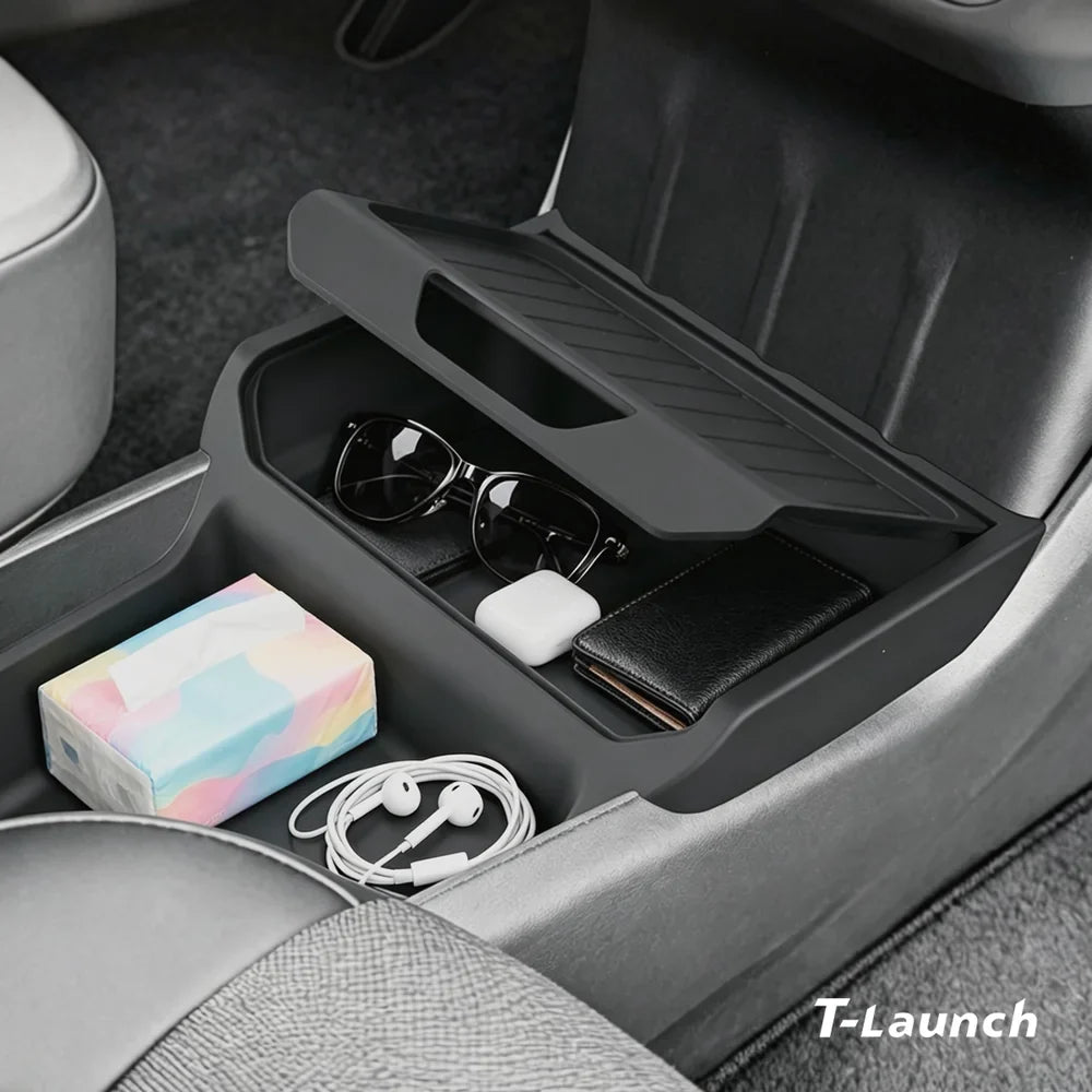 Under Center Console Organizer Tray for Tesla Model Y Standard 2026+