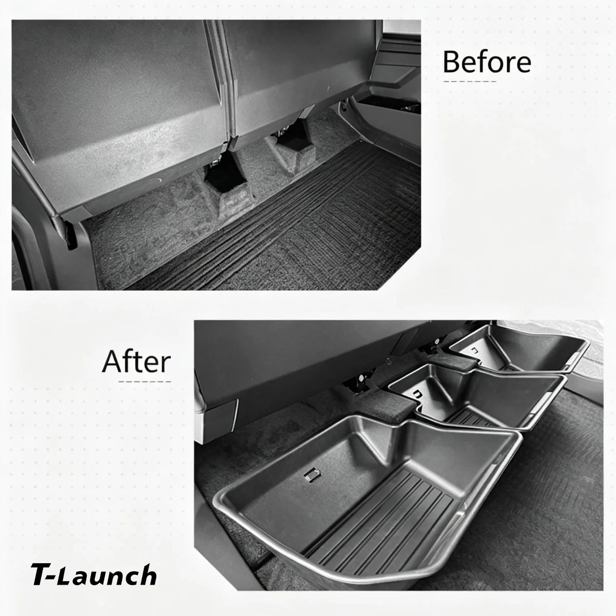 Rear Under-Seat Storage Box for Tesla Cybertruck 2024+