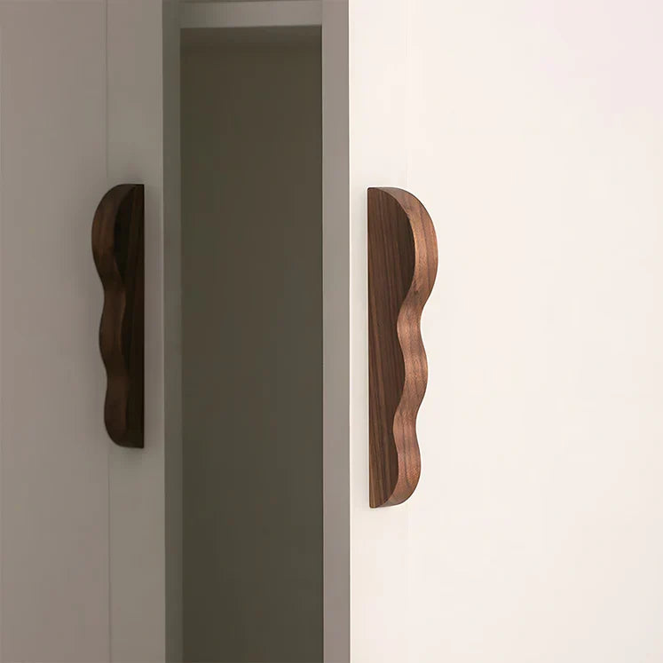Artisanal Wavy Wood Cabinet Pulls