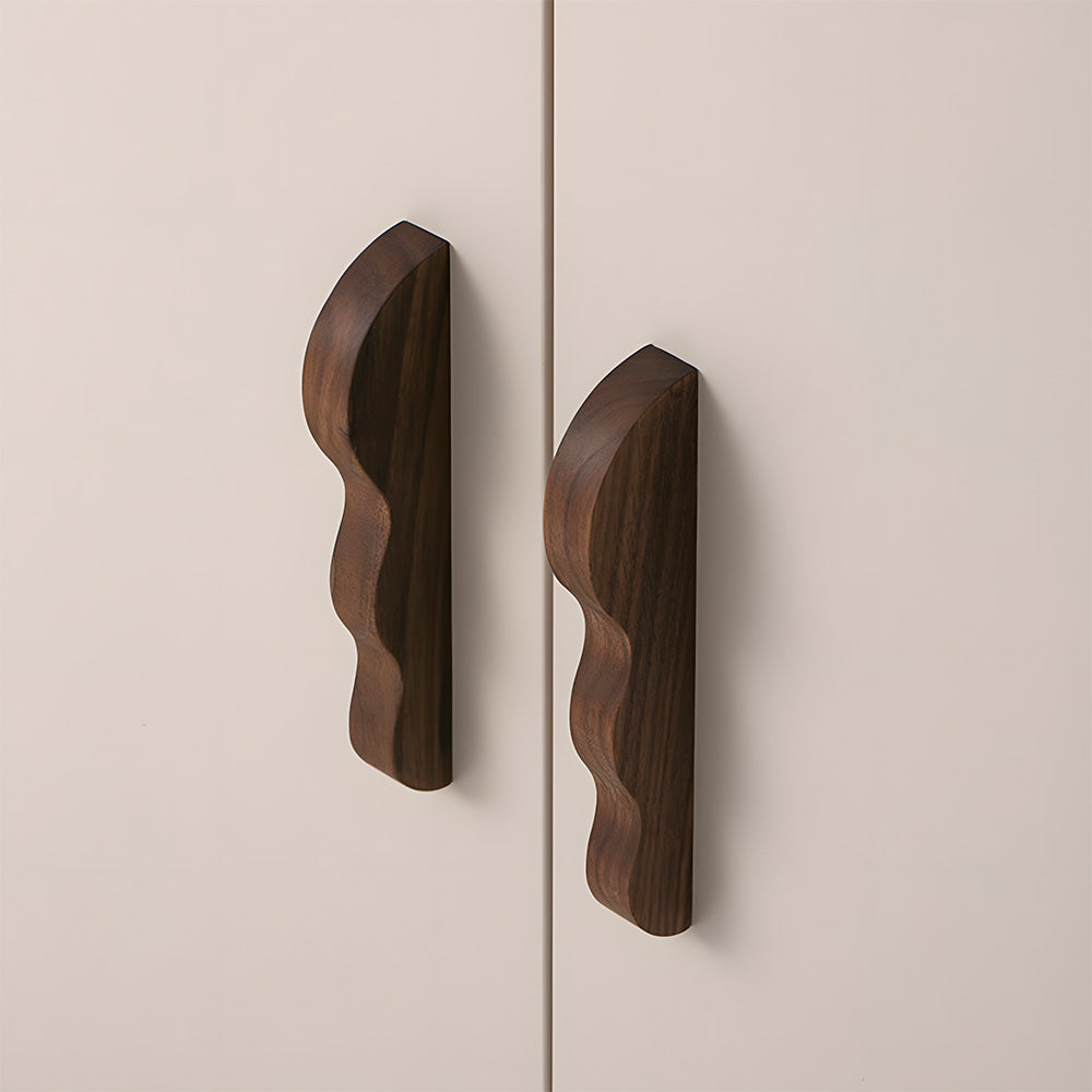 Artisanal Wavy Wood Cabinet Pulls