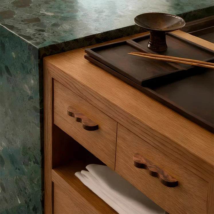 Artisanal Wavy Wood Cabinet Pulls