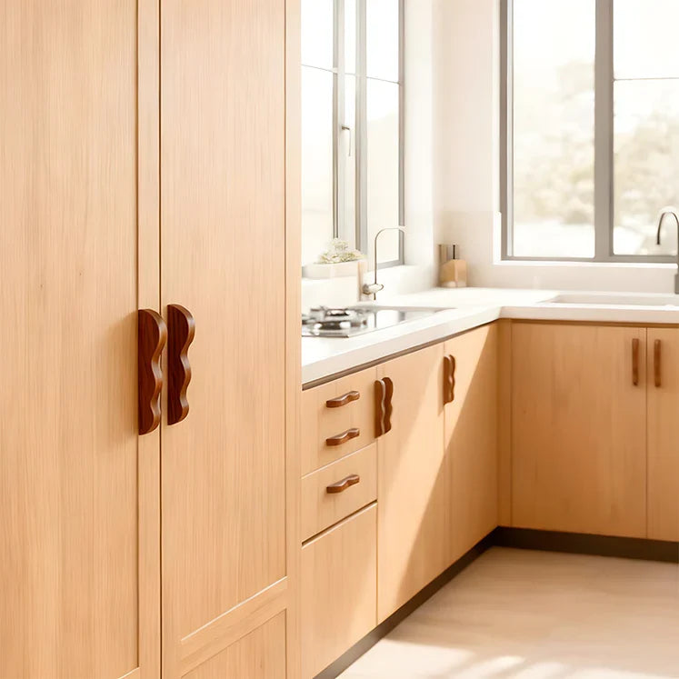 Artisanal Wavy Wood Cabinet Pulls