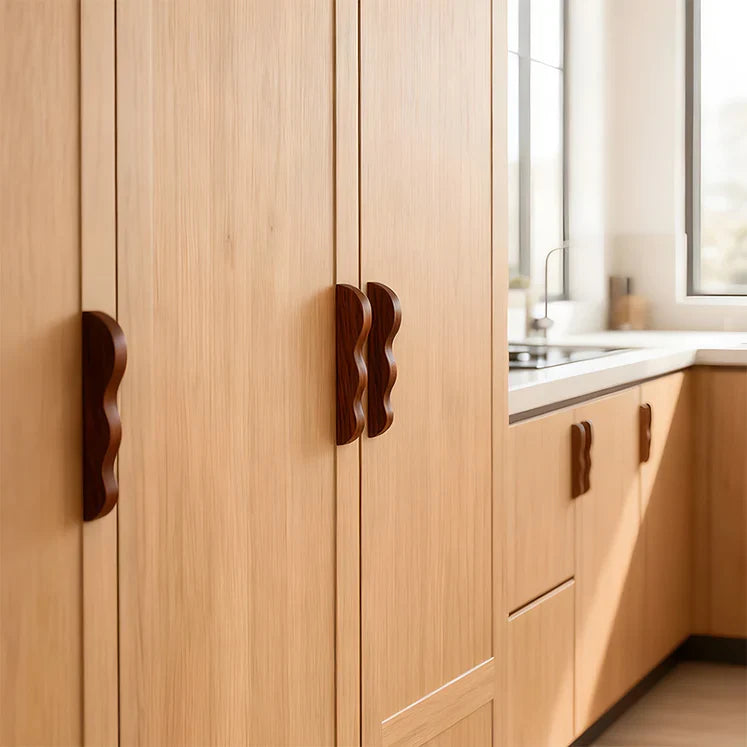 Artisanal Wavy Wood Cabinet Pulls