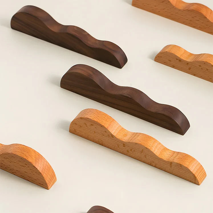 Artisanal Wavy Wood Cabinet Pulls