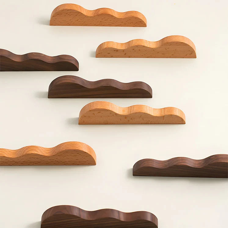 Artisanal Wavy Wood Cabinet Pulls