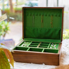 Verdura Solid Walnut Double-Layer Jewelry Box