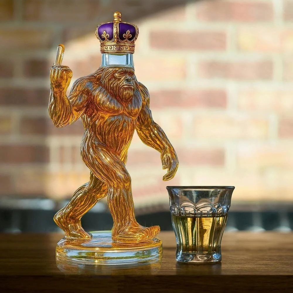 Miroken | Whiskey Decanter Funny Bigfoot Glass Bottle