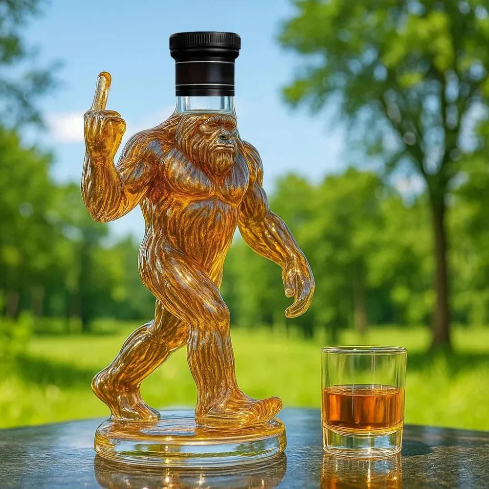 Miroken | Whiskey Decanter Funny Bigfoot Glass Bottle