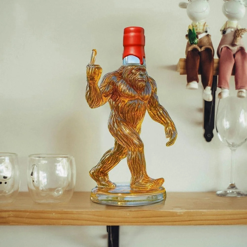 Miroken | Whiskey Decanter Funny Bigfoot Glass Bottle