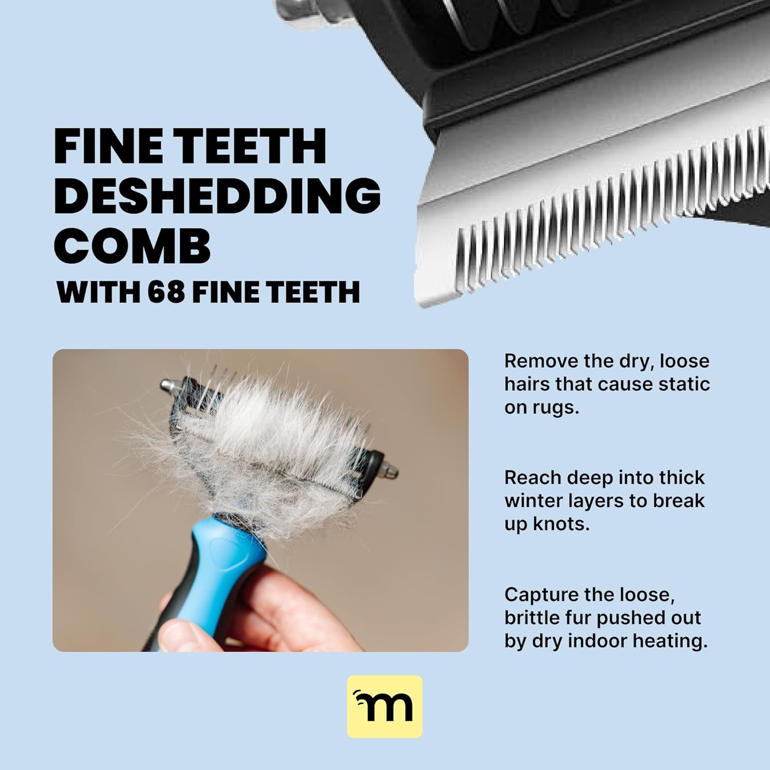 2-in-1 Dog Deshedding Brush & Rake