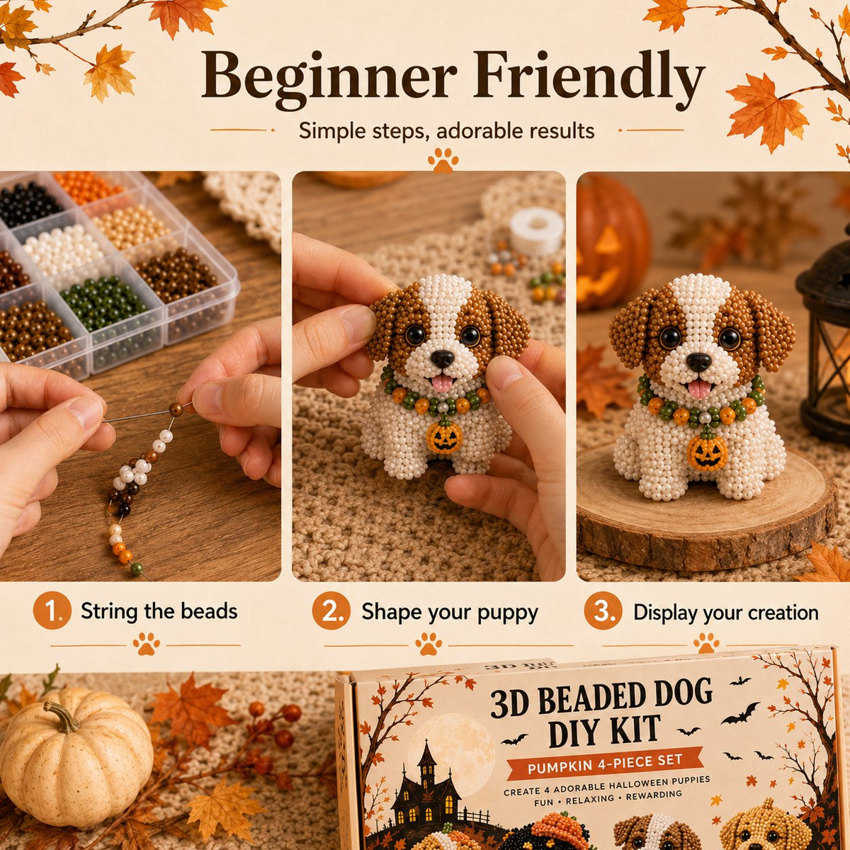 3D Beaded Dog DIY Craft Kit