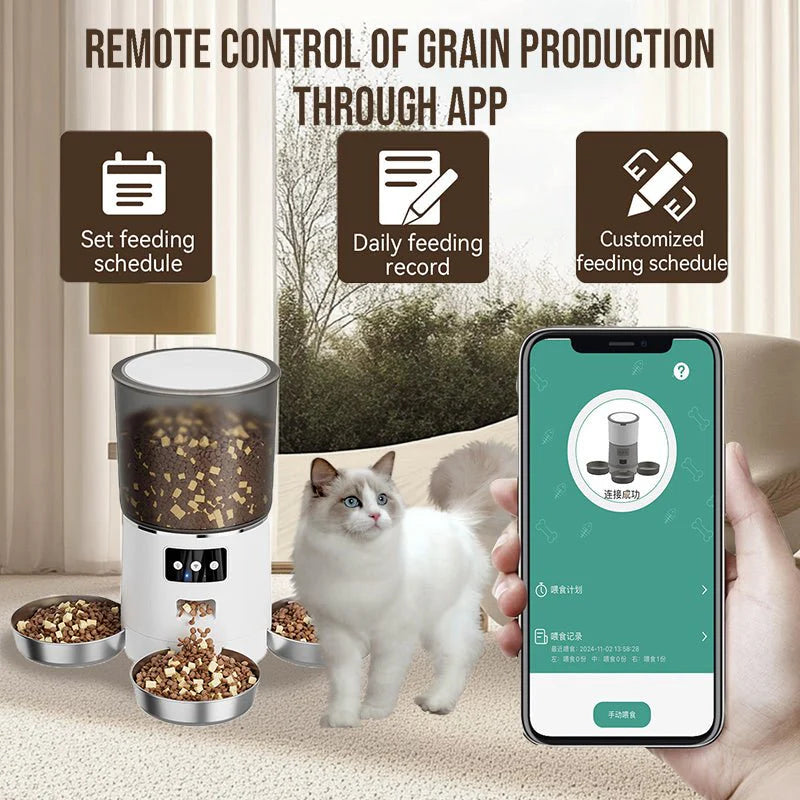 HEYBO 3-Bowl Automatic Cat Feeder