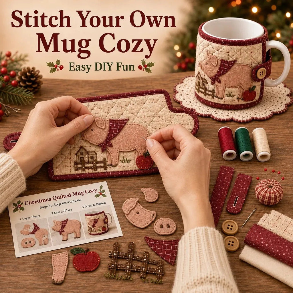 Farmhouse Friends Mug Cozy Sewing Kit