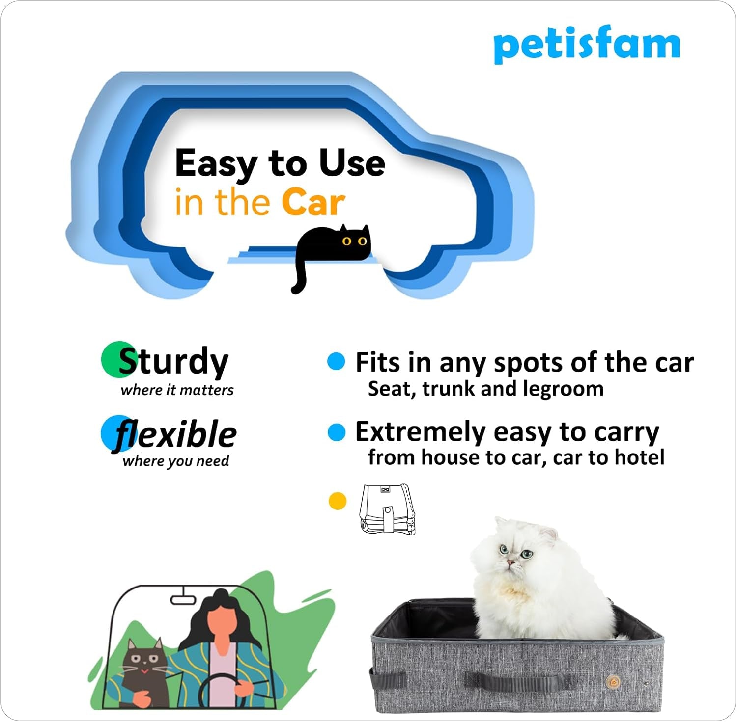 Miroken Portable Travel Cat Litter Box