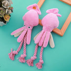 Miroken Squeaky Octopus Rope Chew Pet Toy