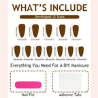 Brown Butterfly Press On Nails – Gold Chrome Medium Almond Design