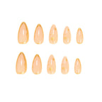 24-Piece French Gold Starburst Short Almond Press-On Nails