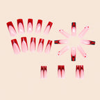 Halloween Spiderweb Hearts Long Square Press-On Nails, 24-Pc Kit