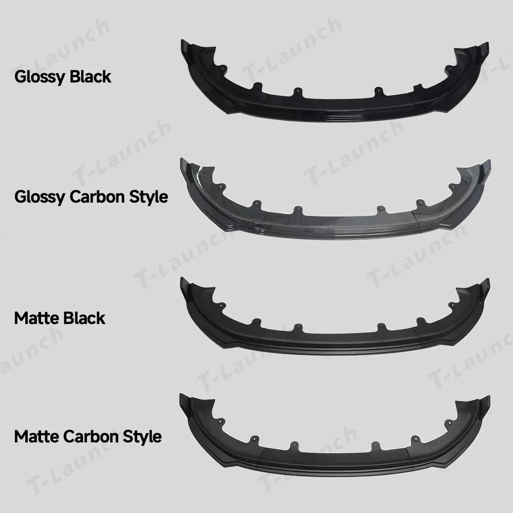 ABS 3-Piece No-Drill front bumper lip spoiler for Tesla Model Y Juniper 2025+