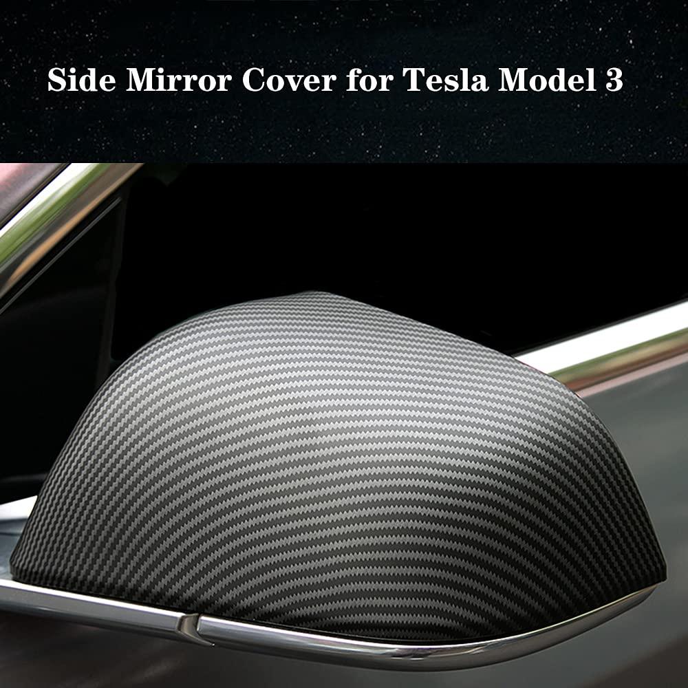 ABS Black Carbon Fiber Mirrors Cap For Model 3 (Carbon Fiber Pattern ABS) (1 pair) (2017+)