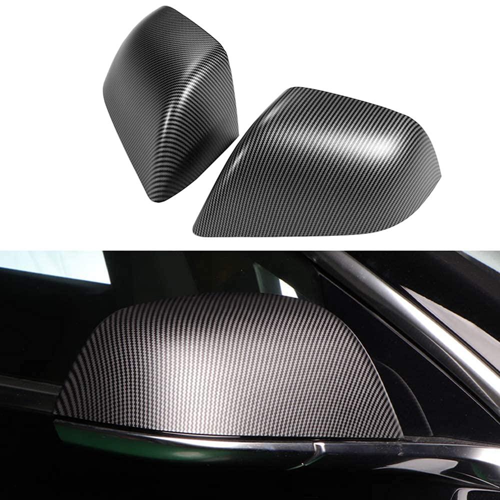 ABS Black Carbon Fiber Mirrors Cap For Model 3 (Carbon Fiber Pattern ABS) (1 pair) (2017+)