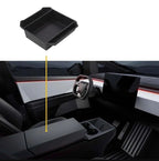 ABS Flocked Liner Center Console Organizer Armrest Storage Box For Tesla Cybertruck 2024+