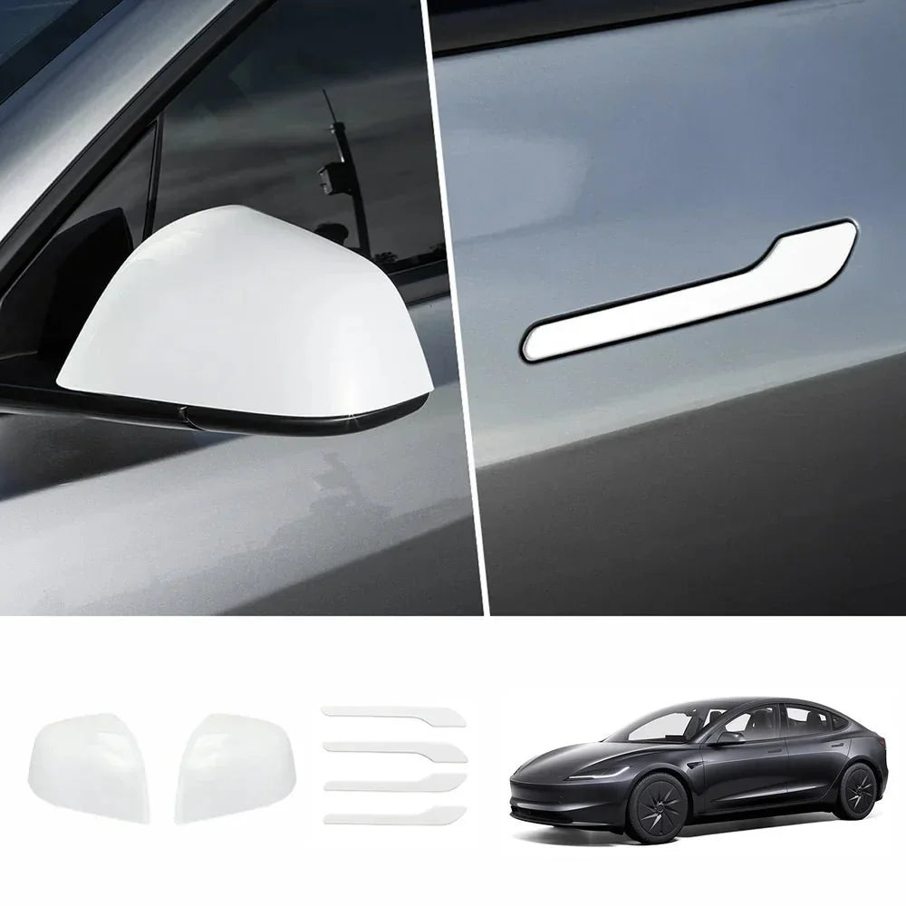 ABS Side Mirror Covers & Door Handle Covers for Tesla Model 3 Highland Standard 2025+