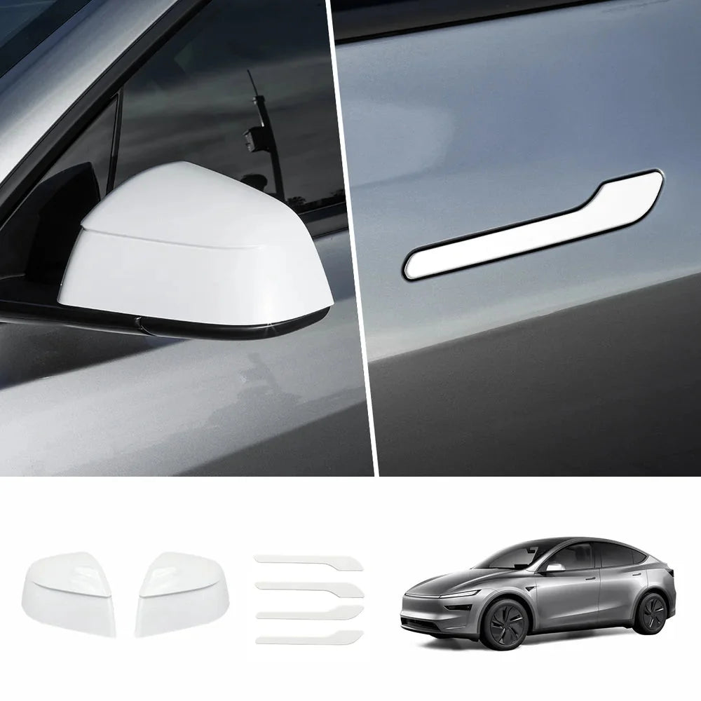ABS Side Mirror Covers & Door Handle Covers for Tesla Model Y Juniper 2025+ / Model 3 Highland 2024+