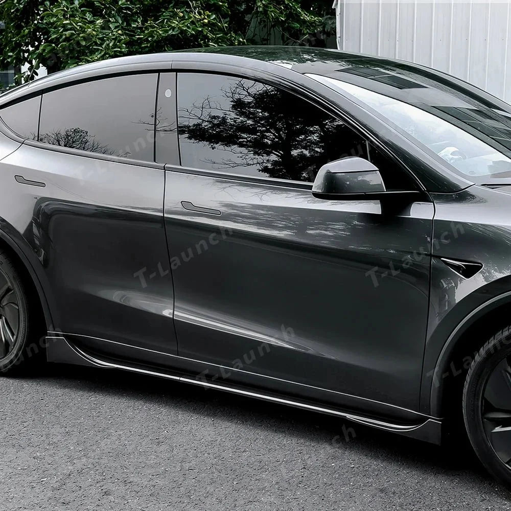 3-Piece Front Lip Spoiler & Fog Light Trim & Split-Type Side Skirts for Tesla Model Y Juniper 2025+
