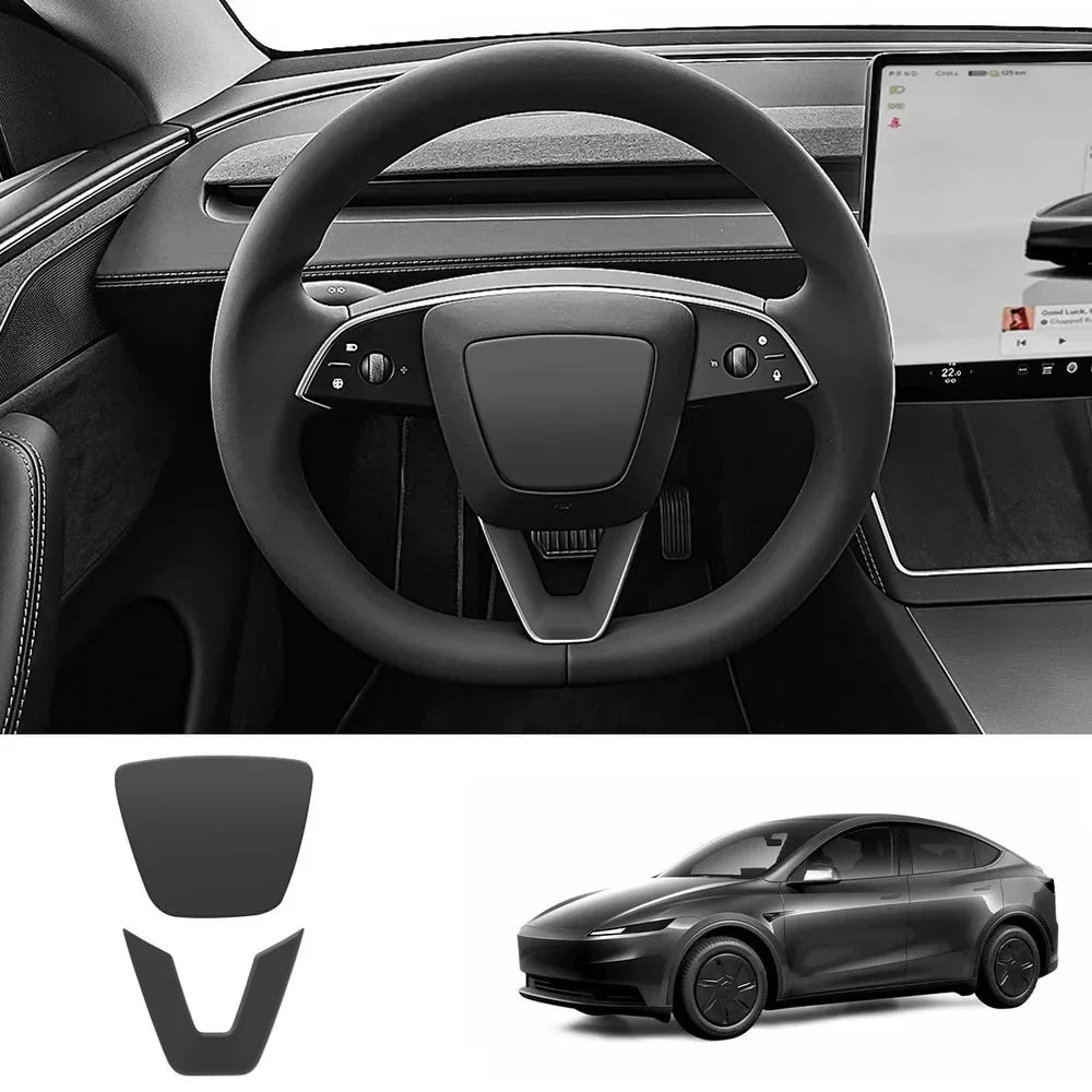 ABS Steering Wheel Center & V-Shape Trim for 2026 New Tesla Model Y Standard
